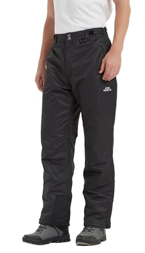 Acme Projects Insulated Snow Pants for Skiing, Snowboarding, Outdoor, 100% Waterproof, Breathable, Taped Seam, 10000mm/3000gm, Black. XX-Large