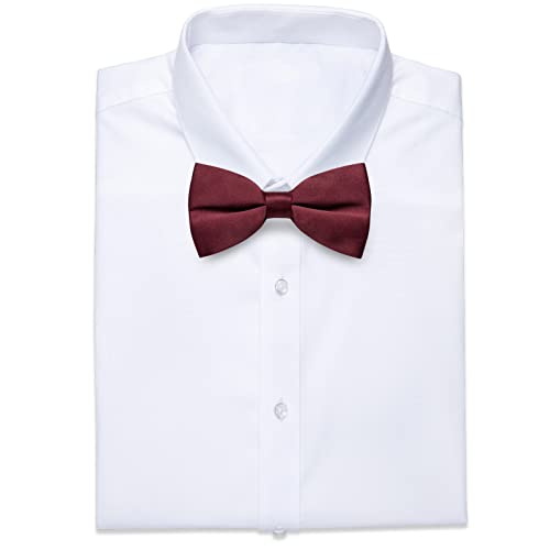 Image of YourTies Bow Ties for Men Pretied Bowties Solid Color Satin Bow Tie Formal Business Tuxedo Wedding Party Prom