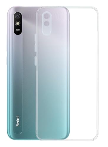Image of COVERBLACK Soft Rubber Silicon Clear Back Cover Compatible Model for Redmi 9A - Transparent