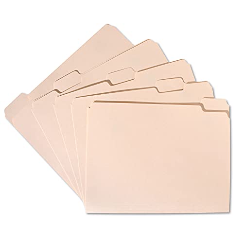 AbilityOne - File Folder - 1/5 Cut, 100 Folders, Letter Size, Manila 7530-00-281-5941