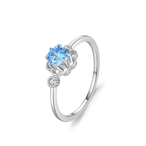 Alliance de mariage fleurie en argent 925, le cadeau idéal pour femme avec solitaire