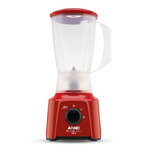 Liquidificador Arno Powermix 550W LQ11, Vermelho, com 4 Lâminas Z...