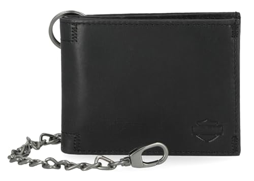 Harley-Davidson Unisex Smooth Leather Bar & Shield Billfold Wallet - Black