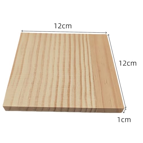 12PCS Unfinished Wood Square Blocks for Crafts 12x12x1cm Blank Wooden Squares Pine Wood Boards for Wood Carving,DIY Coasters,Painting & Burning - Image 3