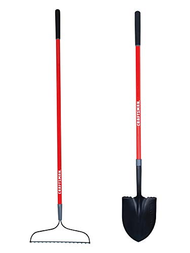 Craftsman CMXMKIT0010 2-Piece Long Fiberglass Handle Garden Tool Set with Digging Shovel