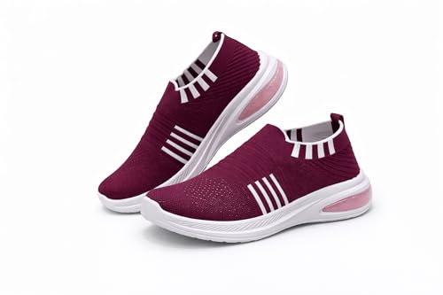 Image of Women's Slip-On Walking Shoes | Lightweight Mesh Casual Sneakers | Comfortable Cushioned Sole Travel Shoes