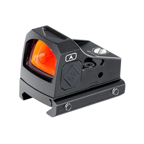 ohhunt Shake Awake Red Dot Sight 2MOA to 32MOA Multiple Reticle with 12 Brightness Settings Circle Optic for Picatinny Compatible with RMR Cut Footprint