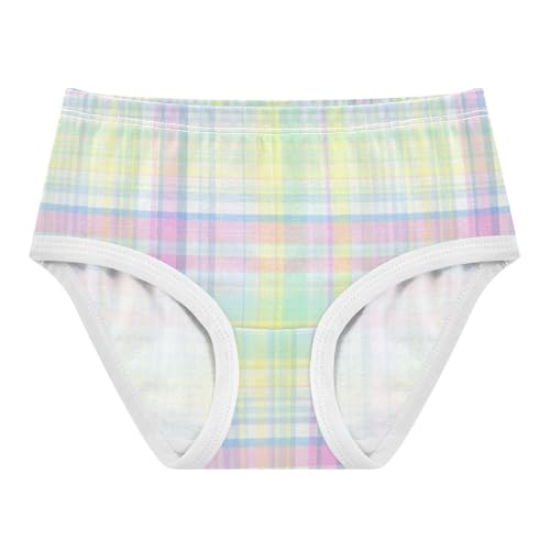 Joisal Cotton Toddlers Underwear Floral Pastel Plaid Soft Colorful Pink Girl Panties Cute Flower Briefs Undies Kids 2t