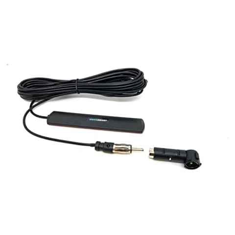 DriveSmart FM Aerial FM Car Radio Antenna Din Adapter Patch Antenna 3m Cable Windshields Paste Antenna WITH DIN 41585 Female to ISO Adapter for FM Radio Trucks Cars Cover