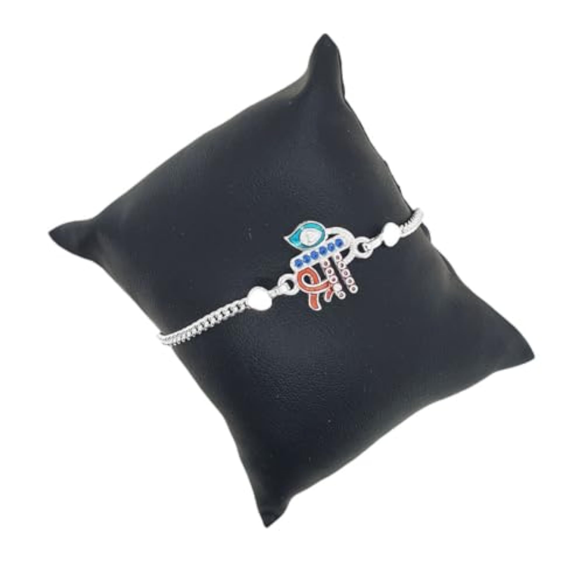 Pure Silver Shree Design Rakhi for Brother, Traditional Gift
