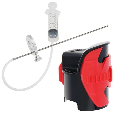 Windance Motorcycle Front Fork Maintenance Tool Kit Fork Seal Saver Cleaner 45mm-55mm Shock Repairing Tool + Fork Suspension Oil Level Measurement Gauge Oil Syringe Tool (Red)