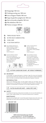 GRÜNTEK Folding Pruning Saw - Teflon-Coated Blade, Soft Cork Handle - 180mm Hand Saw for Wood and Trees 11 GRÜNTEK Folding Pruning Saw - Teflon-Coated Blade, Soft Cork Handle - 180mm Hand Saw for Wood and Trees - Image 11