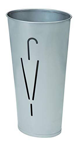 Alba Oval Umbrella Stand, Metallic Gray (PMRAINYM)