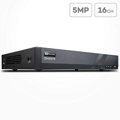 ONWOTE 16CH H.265 5MP HD PoE Security NVR Video Recorder, Onvif, Support Video & Audio, Support 5MP, 4MP, 1080P, Multi-Mode Recording, 16 Channel Simultaneous Playback, NO Hard Drive