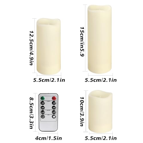 Image of 12-Pack LED Flameless Candles with Remote Control - Battery Operated, Timer, Dimmable, 3D Flame Flickering , Perfect for Halloween Christmas Parties,Wedding,Home Decor ,Gift and Special Occasions