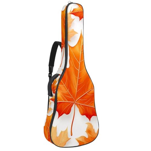 Sac guitare acoustique étanche à motif feuilles d'érable pour musiciens nomades