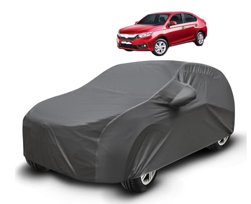Image of Auto Hub Waterproof Car Cover Compatible with Amaze (Model : 2018-Till Date) with Mirror Pockets, Soft Cotton Lining, Amaze Car Cover Waterproof, Grey