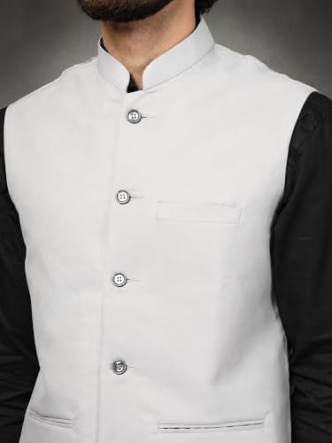 Image of Vastraa Fusion Bandi Modi Koti, Nehru Jacket for Men, Cotton Waistcoat for All Occasion: Diwali, Wedding, Ethnic, Office Party, Formal & casual Look