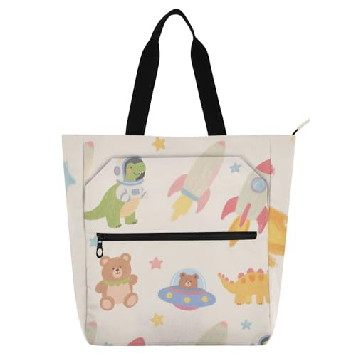 Bolsa de mano infantil y juvenil de dinosaurio cohete, el regalo escolar perfecto