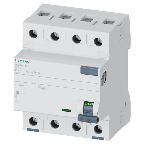 Interruptor Diferencial 4P 40A 300mA 5SV36446 Solución contra Fugas Eléctricas en Trifásica