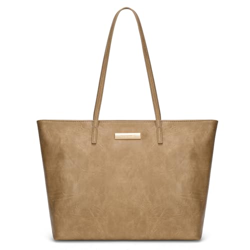 Image of Montana West Medium Tote Bags for Women Shoulder Handbag with Zipper Lightweight Everyday Purse for Work, Travel, or Shopping