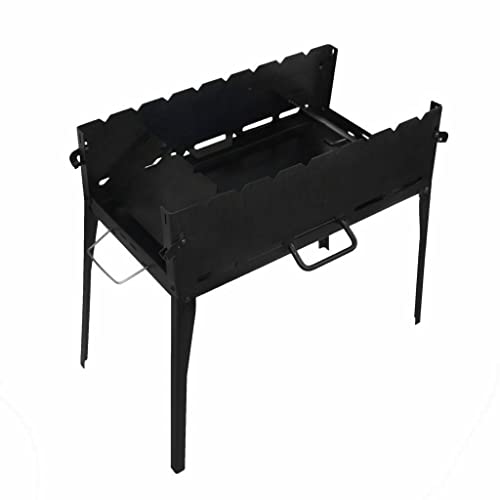 GOROCH Mangal Houtskoolbarbecue – Opvouwbare BBQ Koffergrill van 2 mm Staal voor 10 Spiesen – Draagbare Sjasliek Grill voor Camping, Tuin, Picknick & Reizen