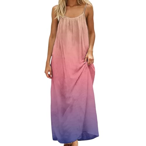 Image of HTHLVMD Backless Cami Dress Summer Dresses for Women 2026 Spaghetti Strap Dresses Womens Solid Color Backless Cami Dress