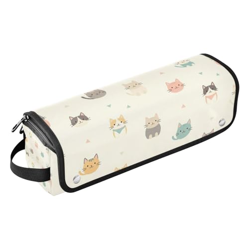 Bolsa de viaje para herramientas de cabello con tapete resistente al calor desmontable, organizador para planchas y rizadores de cabello, diseño kawaii con gatos pastel miniatura 1