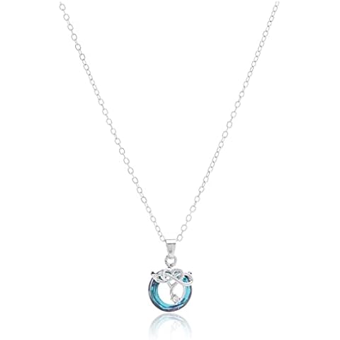 Lamongen Round Cutout Crystal Necklace for Women Girl Love Eternity Necklace-Love Eternity Cover
