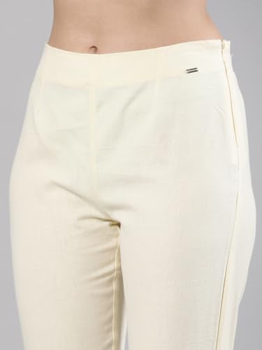 Image of Femmora Comfortable Fit Solid Straight Pant, Breathable Cotton Fabric with Side Zip Button Closure, for Women, Pack of 1