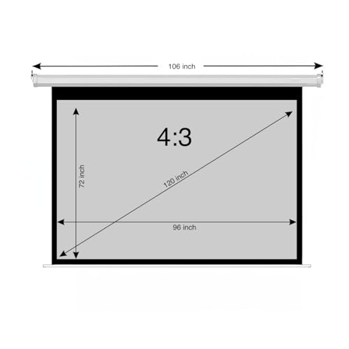 Image of BIG VUE Manual Pull Down Projector Screen, High Gain Grey Fabric Insta Lock - Auto Lock Projection Screen for Classroom, Home Theatre or Office (120 Inch, 4:3 Aspect Ratio)