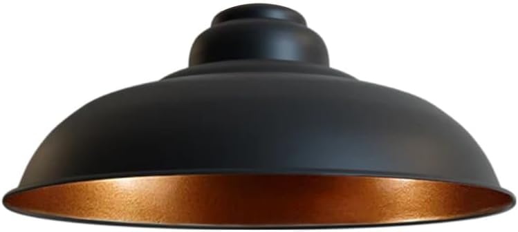 Pendant Ceiling Light Shade, Retro Kitchen Ceiling Lights Vintage Metal Loft Bar Hanging Chandelier Lighting Rustic Lamp Shade (Curved-Green (Black Gold Inner)