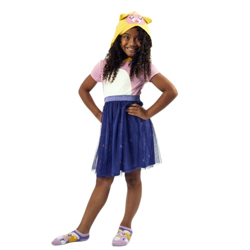 Vestido cosplay de niña morado con capucha LankyBox Foxy miniatura 3