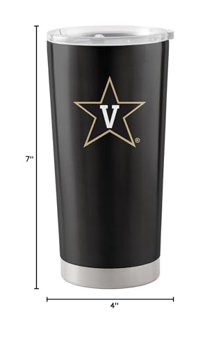 Image of Logo Brands 20 oz Powder Coat Tumbler- Insulated Tumbler with Lid for Water, Iced Tea or Coffee, Smoothie and More
