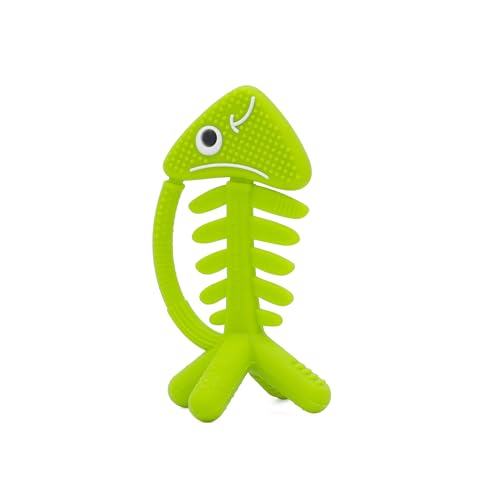 Image of 3in1 Infant Toys, Baby Teething Toys 0-3-6-12 Months, Teethers for Babies 3-6 6-12 Months for Teething Relief,Easter Gifts,Silicone,Sensory Baby Toys 0-6 Months,USA Patent Pending,Fish,Green