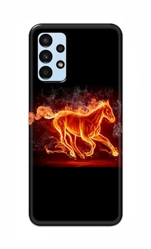 Image of Plastic Printfidaa Printed Hard Back Cover Case For Samsung Galaxy A13 4G Back Cover (Fiery Horse) -112, Multicolor