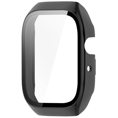 [TRIPLE RIVER] For Mibro Watch T2 �P�[�X �J�o�[ �t���ʋ����K���X �S�ʕی� �t���ی� �P�F/�N���A �t�B������� �~�u��(�u���b�N)