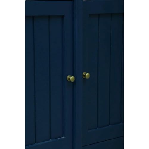 Image of Solid Wood Madrid Sideboard | Sideboard Cabinet (L) | Finish Premium Acrylic Midnight Blue