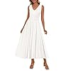 PRETTYGARDEN Summer Dresses for Women 2026 Spring Sleeveless V Neck Knit A Line Casual Midi Cocktail Wedding Guest Dress