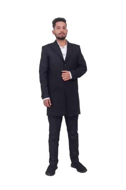 Chesterfield Coat Wool Blend for Men – Classic Formal Outerwear with Tailored Fit for Winter-image-1