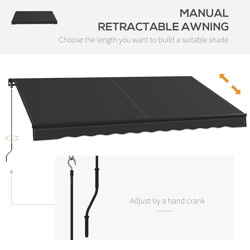 image for Outsunny 12' x 10' Retractable Awning, Patio Awning Sunshade Shelter w