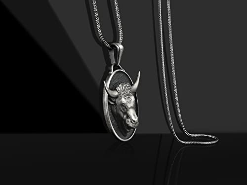 Colgante de Toro de Plata Personalizable para Tauro Colgante de Toro de Plata Personalizable para Tauro