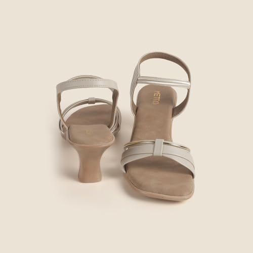 Image of Metro Women's Stylish Back Strappy Design with Kitten Heel