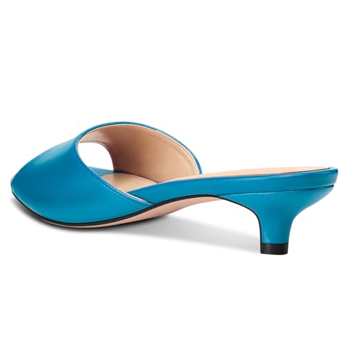 Image of TNYNFBEB Womens Low Kitten Heel Open Toe Sandals Mules Shoes Slingback Prom Party Dress Summer 1.4 Inches Heels