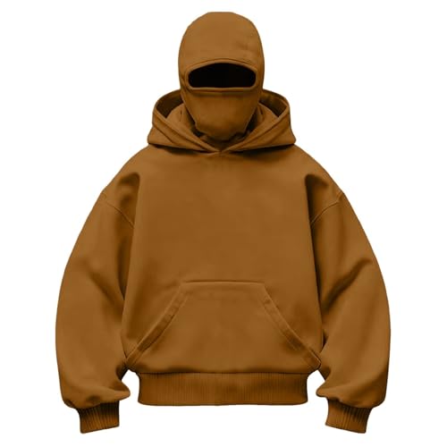 Sudadera protección solar hombre resistente al viento con bolsillo correr café XL