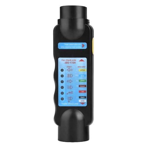 Tiardey Outil de Test de Remorque à 7 Broches, Testeur de Feux de Remorque à 7 Broches Testeur de Câblage de Barre d'Attelage 12V Testeur Électrique de...