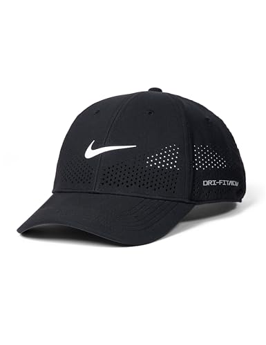 Nike Dri-Fit ADV Club Structured Swoosh Cap, Black/White, Small/Medium