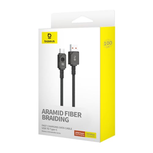 Image of Baseus Unbreakable Series Fast Charging Data Cable USB to Type-C 100W 1m Cluster Black