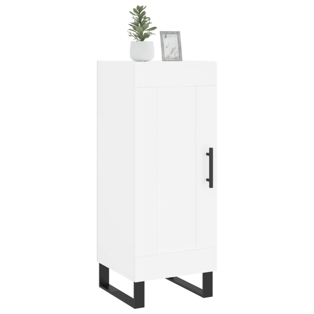 Credenza bianca, 34,5 x 34 x 90 cm, comò con anta, in legno