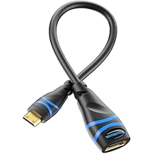 BlueRigger Mini HDMI to HDMI Adapter 4K 60Hz HDR, High Speed,Male to Female - Compatible with DSLR Camera, Camcorder, Graphics/Video Card, Raspberry Pi Zero W
